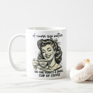 Mug Café Rétro Sarcastique "Évidemment, la Taille Comp