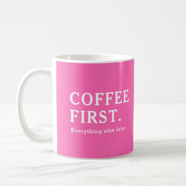Mug Café rose chaud moderne (Gauche)