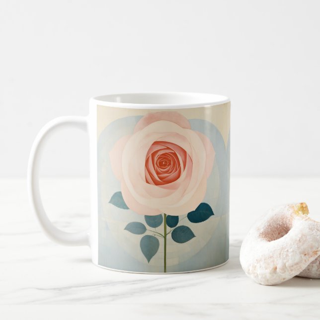 Mug Café Rose de jardin Bouchon de café personnalisé (Avec donut)