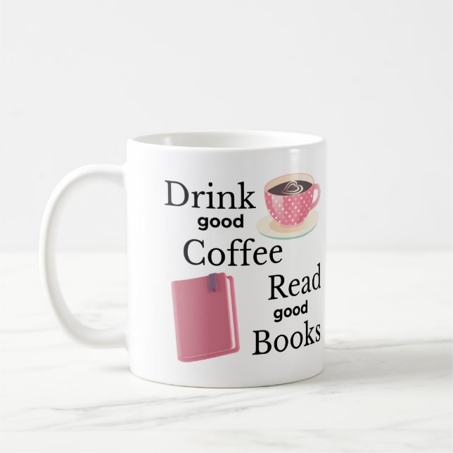 Mug Café rose et auteur de livres (Gauche)