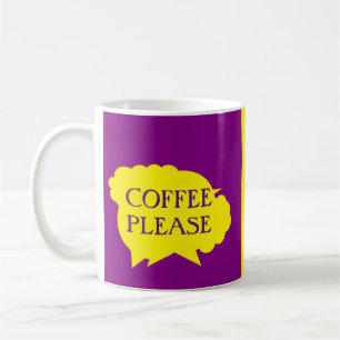 Mug Café S'il vous plaît motif sur la couleur jaune po