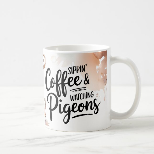 Mug Café Sippin et boug de pigeons d'observation (Droite)