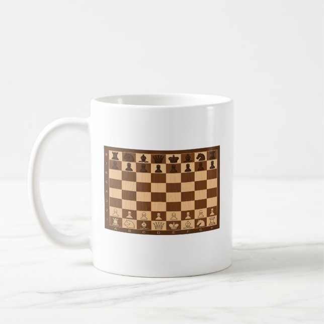 Mug Café Stratégie d'Échecs – Dessin de Damier Cla (Gauche)