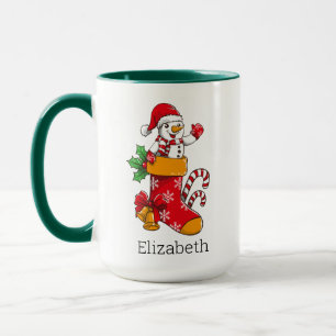 Mug Café Sucre de canne Snowman de Noël personnalisé