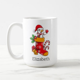Mug Café Sucre de canne Snowman de Noël personnalisé
