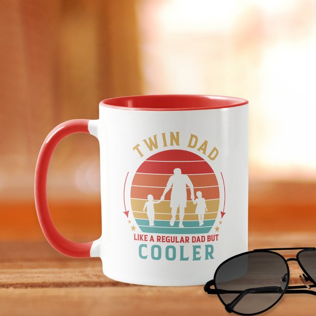 Mug Café Sunset Twin Dad Retro (Ther perfect Father's Day, Christmas, Birthday or "just because" gift for the twin dad in your life.)