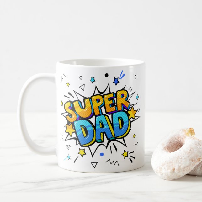 Mug Café Super Papa coloré (Avec donut)