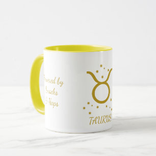 Mug Café Taureau Typographie Dorée Simple