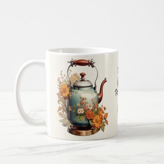 Mug Café Tea Time Joli Fleurs Floral Design mignon (Gauche)