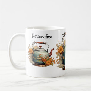 Mug Café Tea Time Joli Fleurs Floral Pot Design