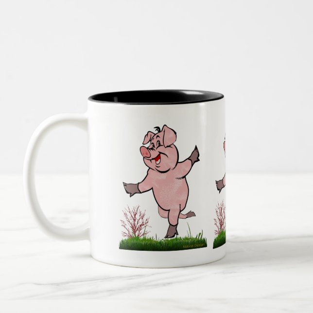 Mug Café Ton Sur Ton Happy Pig (Gauche)