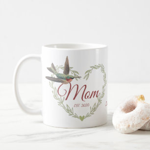 Mug Café Vert Sauge Colibri Maman Mignon Cœur
