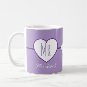 Mug café violet M. Cœur