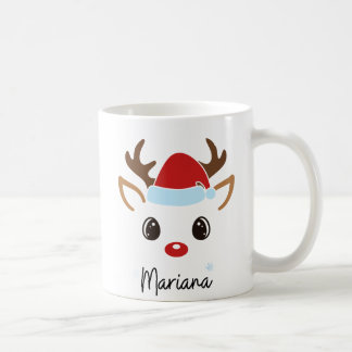 Mug Café Visage de Renne Féminin Personnalisé