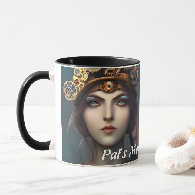 Mug Caféine du matin de Pat personnalisable (Avec donut)