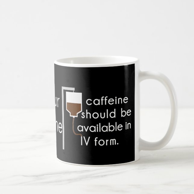 Mug caféine en IV, humour d'infirmière (Droite)