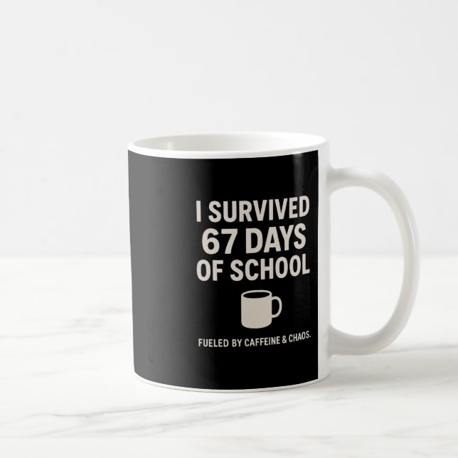 Mug Caféine et chaos drôle enseignant élève 6-7 Meme  (Droite)