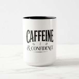 Mug Caféine et Confiance Café Typographie Citation