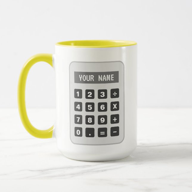 Mug Cafetière de calculatrice pour comptable ou compta (Gauche)
