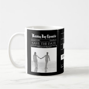 Mug Cafetière noire personnalisée de journal pour sauv