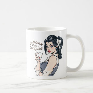 Mug Caffeinate et conquérir Glamour rétro