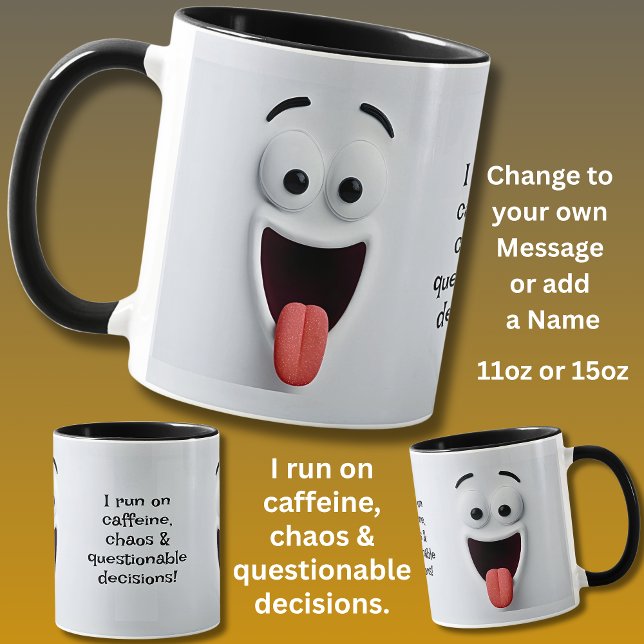Mug Caffeine Chaos, Ajouter un message nominatif,  Vis (Créateur téléchargé)