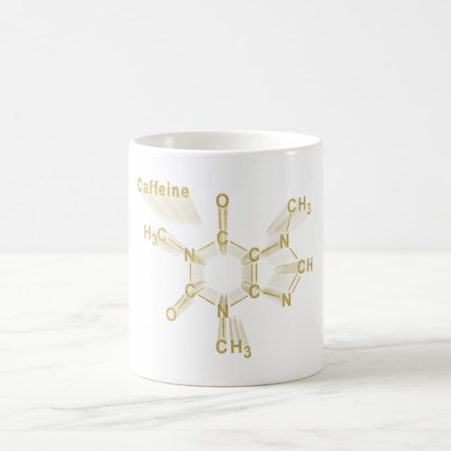 Mug Caffeine Structural chemical formula gold (Centre)