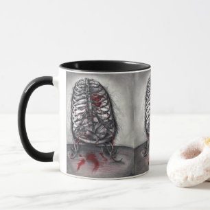 Mug Cage Vide Côtes Humaines Horreur Gothique Art Surr