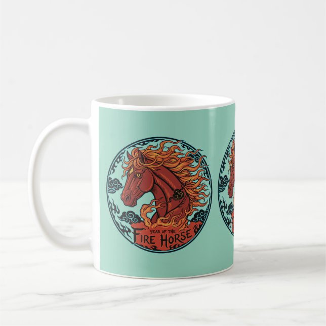 Mug Cahier de design Année du Cheval de Feu 2 (Gauche)