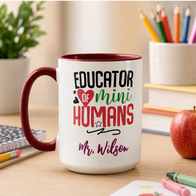 Mug Cahier d'éducateur de mini-humains – Prof drôle  (Educator of Mini Humans Notebook – Funny Teacher Mug)