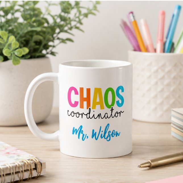Mug Cahier du coordinateur de chaos – Citation drôle p (Chaos Coordinator Notebook – Funny Teacher Quote Coffee Mug)