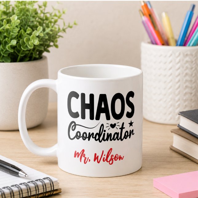 Mug Cahier du coordinateur de chaos – Citation drôle p (Chaos Coordinator Notebook – Funny Teacher Quote Coffee Mug)
