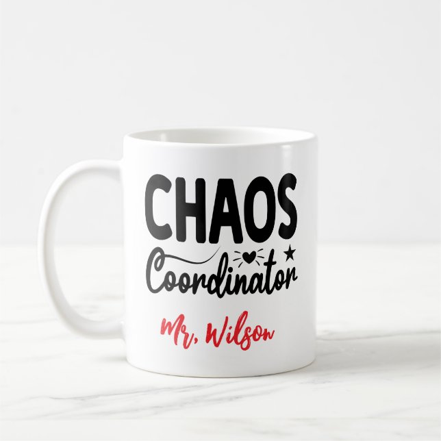Mug Cahier du coordinateur de chaos – Citation drôle p (Gauche)