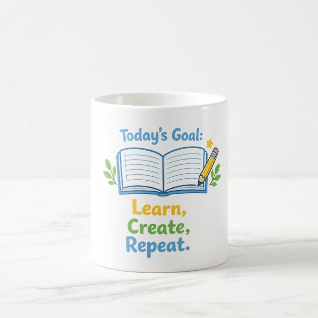 Mug Cahier mignon de rentrée scolaire (Centre)
