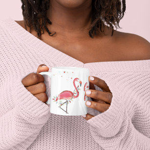 Mug Caillage de Noël mignon Flamant rose rose