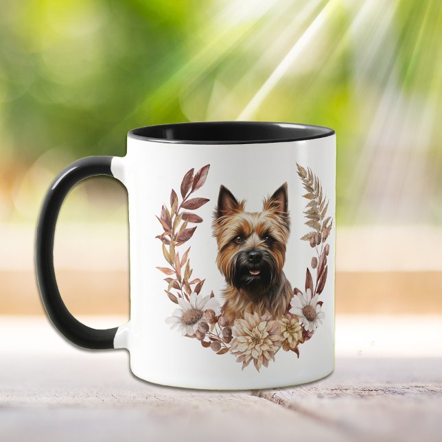 Mug Caire Terrier Dog Automne Wreath (Créateur téléchargé)
