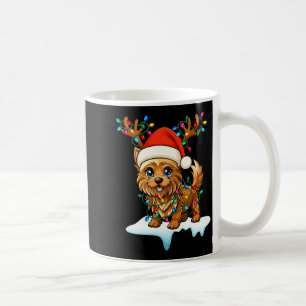 Mug Cairn Terrier Noël Chapeau de Père Noël Renne Lumi