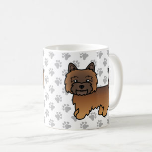 Mug Cairn Terrier Tachetée Rouge Chien de Dessin Animé