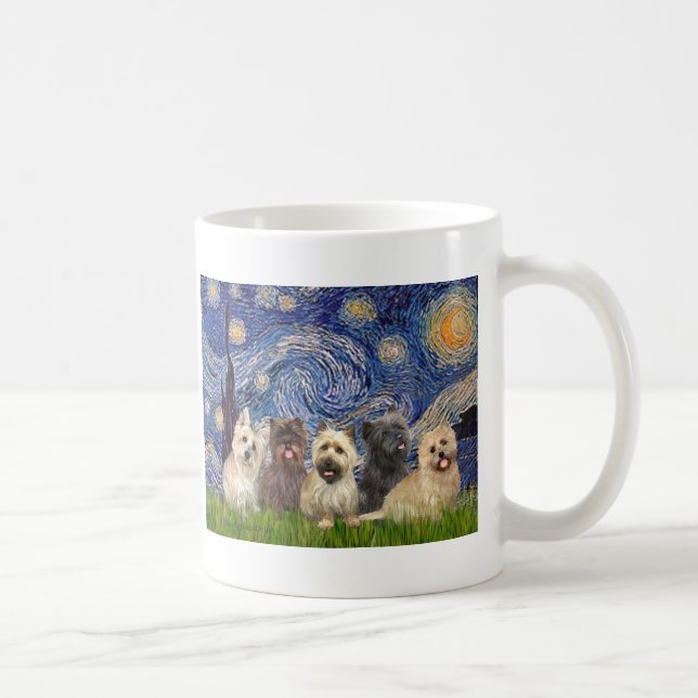 Mug Cairn Terriers (Cinq) - Nuit étoilée (Droite)