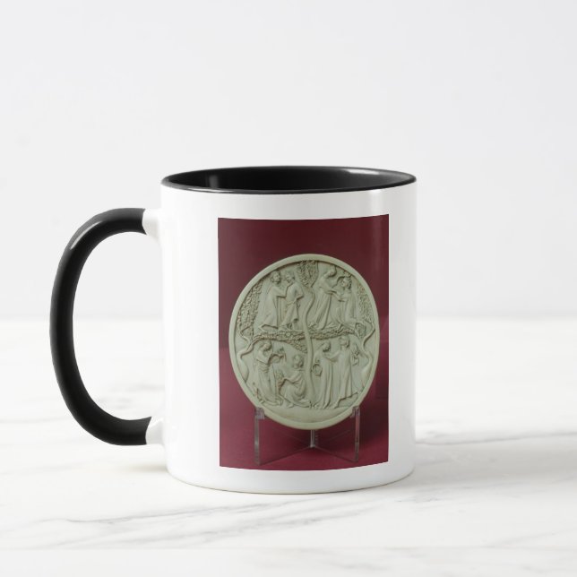 Mug Caisse de miroir dépeignant les scènes courtoises, (Gauche)