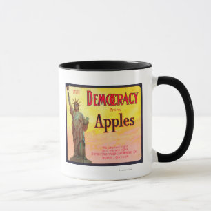 Mug Caisse LabelDufur d'Apple de démocratie, OU