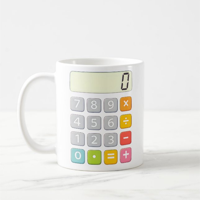 Mug Calculatrice de jour de nombre Conception mathémat (Gauche)