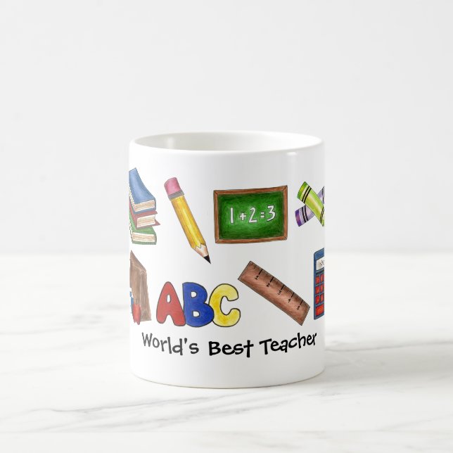 Mug Calculatrice des livres de la meilleure école de c (Centre)