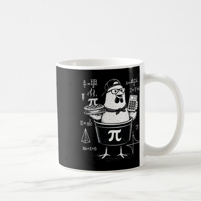 Mug Calculatrice drôle de poulet tenant un pot Prof de (Droite)