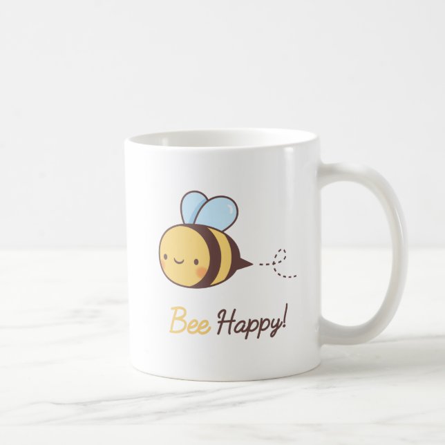 Mug Calembour positif heureux d'abeille mignonne (Droite)