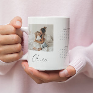 Mug Calendrier 2025 personnalisé avec photo et nom