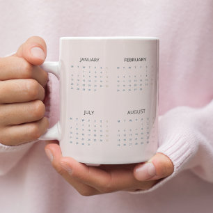 Mug Calendrier 2025   Rose pastel doux