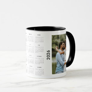 Mug Calendrier 2026 avec photo de famille personnalisé