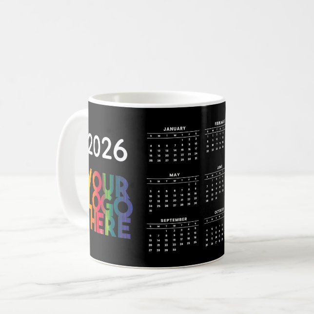 Mug Calendrier 2026 Business Logo Corporate Office Cad (Devant gauche)