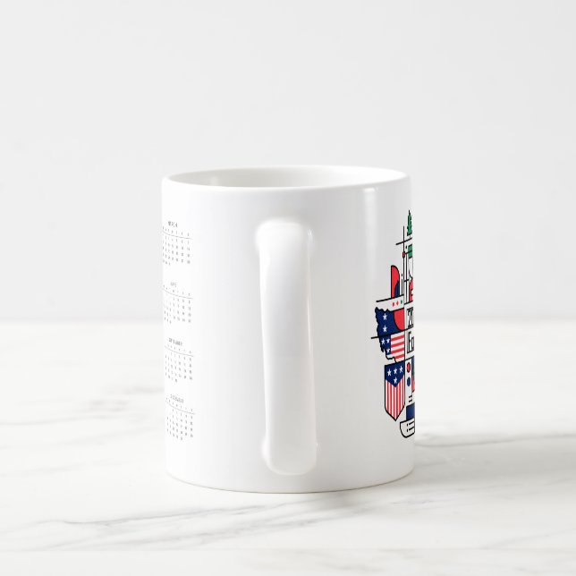Mug Calendrier de football 2026 USA, Canada, Mexique (Poignée)